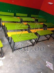 2 Seater Wooden Top Metal Frame School Desk