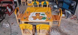 Play School Rubber Wood Furniture Table Chair Set