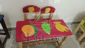 Fruit Theme Rectangular Wooden Kid Table Set