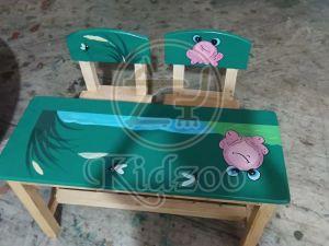 Play School Furniture Rubber Wood Table Chair Set