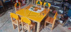 Play School Rubber Wood Furniture Table Chair Set