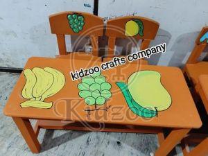 Polished Rectangular Wooden Table Chair