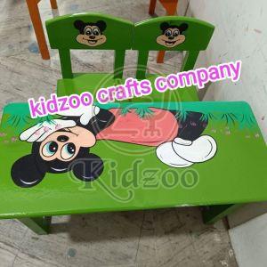 Designer Wooden Play School Table Chair Set