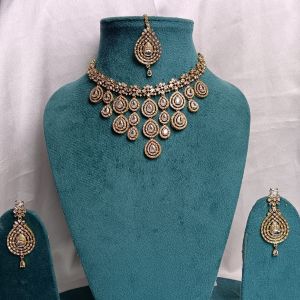 Premium Gold-Tone Teardrop Necklace Set