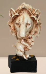 Antique White Lion Head Showpiece