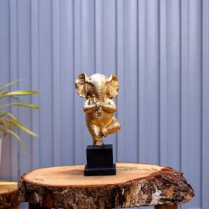 Golden Ganesha Dancing Statue