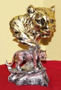 Golden Resin Tiger Statue