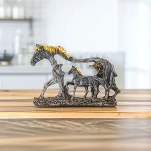 Grey Resin Horse Statue