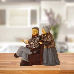Old Couple Resin Statue