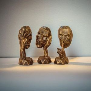 Resin Modern Art 3 Man Face Set