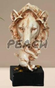 Antique White Lion Head Showpiece