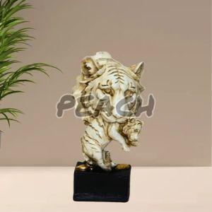 Antique White Tiger Head Showpiece