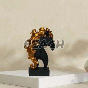 Black Polyresin Horse Decorative Statue