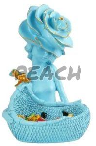 Blue Polyresin Lady Statue