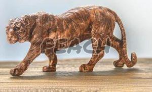 Copper Toned Roaring Tiger Statue
