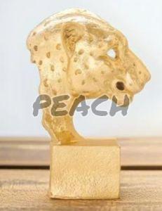 Golden Panther Head Showpiece