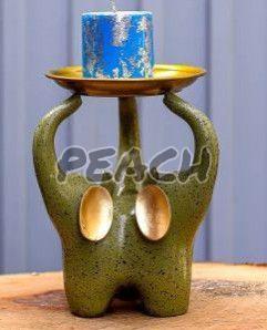 Green Resin Elephant Decorative Showpiece