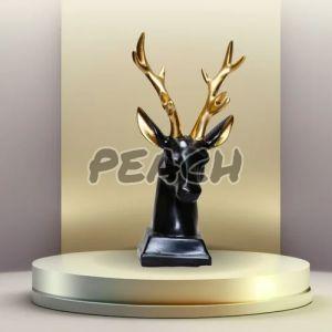 Polyresin Black Deer Head Showpiece