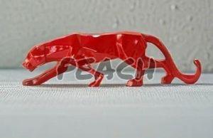 Red Resin Panther Statue