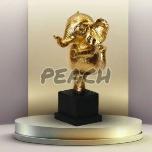 Resin Golden Dancing Elephant Statue
