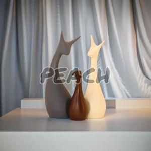 Resin Multicolor Deer Family Showpiece Set