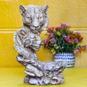 Resin Tiger Couple Face Statue