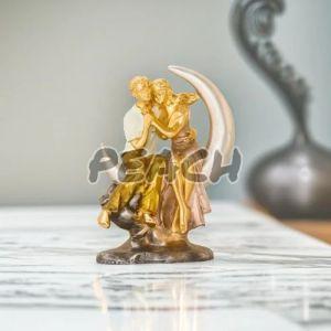 Romantic Couple Statue Sitting on Moon