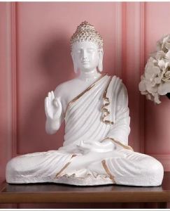 White Glossy Premium Resin Buddha Statue