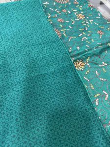 Green Self Printed Pure Maheshwari Silk Suit