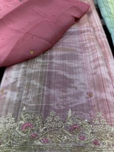 Panel Handwork Shimmer Silk Suit
