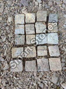 Yellow Hand Cut Cobbles Stone