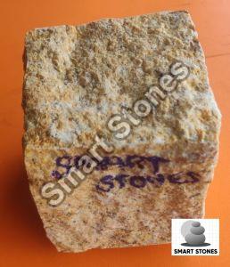 Yellow Hand Cut Cobbles Stone