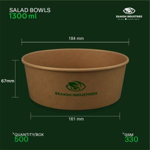 1300 Ml Disposable Salad Bowl With Lid