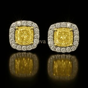 yellow lab-grown diamond earrings