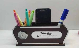 Table Top Wooden Pen and Mobile Holder