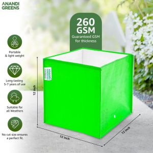 12X12X12 Inch HDPE Square Grow Bag
