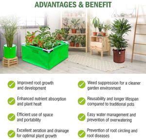 2x2x1 Ft HDPE Square Grow Bag