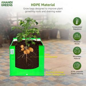 12X12X12 Inch HDPE Square Grow Bag