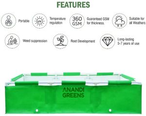 5x1.25x1.25 Feet HDPE Rectangular Grow Bag