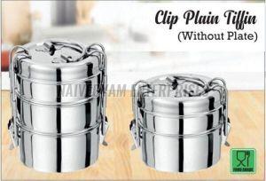 Stainless Steel Clip Plain Lunch Box Set