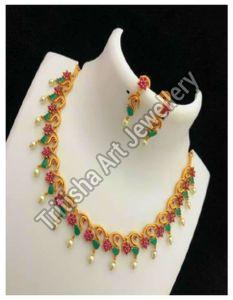 Crystal Stone Modern Necklace Set