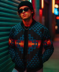 Multicolor Pendleton Printed Velvet Jacket