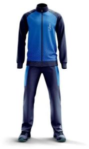 Mens Blue Polyester Sports Tracksuit