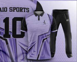 Mens Purple Sportswear T-Shirt And Black Bottom Set