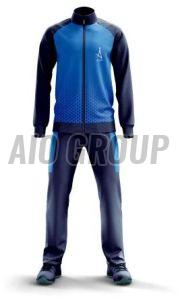 Mens Blue Polyester Sports Tracksuit