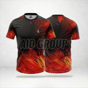 Mens Polyester Round Neck Printed T Shirt