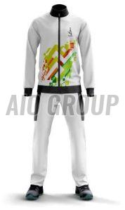 Mens Polyester White Sports Tracksuit