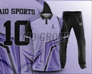 Mens Purple Sportswear T-Shirt And Black Bottom Set