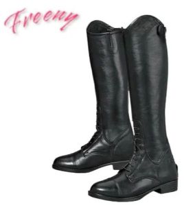 Black  Leather Horse Riding Long Boots