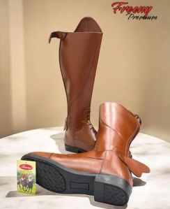 Brown Leather Horse Riding Long Boots